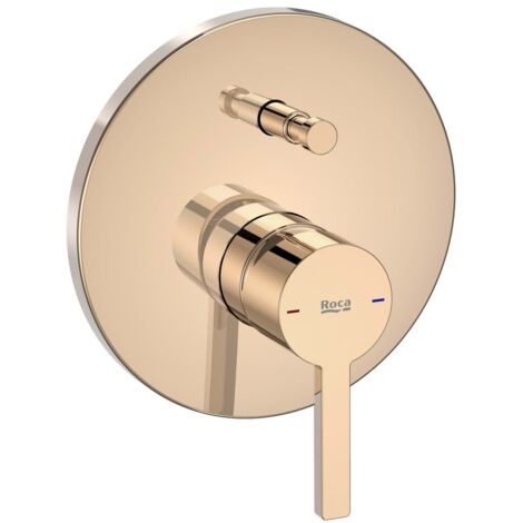 ROCA A5A0B96RG0 NAIA Grifo Monomando Empotrable para Baño-Ducha con Inversor Automático Oro Rosa - ref: A5A0B96RG0