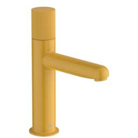 ROCA A5A3B3FP10 NU Grifo Monomando Lavabo Cold Start Maneta Stripes Amarillo Miel - ref: A5A3B3FP10