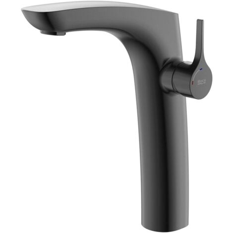 ROCA A5A3C3ANM0 INSIGNIA Grifo Monomando Lavabo con Caño Alto y Cold Start Negro Titanio Cepillado - ref: A5A3C3ANM0