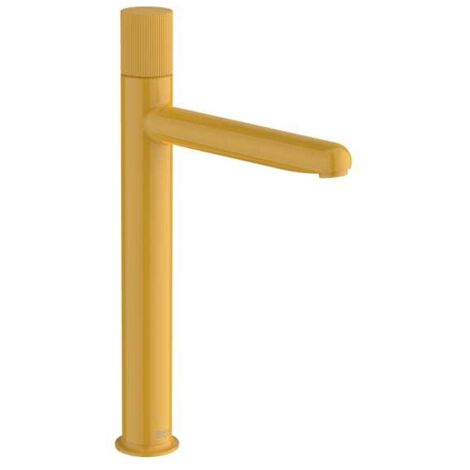 ROCA A5A3C3FP10 NU Grifo Monomando Lavabo Caño Alto Cold Start Maneta Stripes Amarillo Miel - ref: A5A3C3FP10