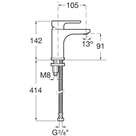 ROCA A5A3K09NB0 L20 Grifo Monomando Lavabo Negro Mate - ref: A5A3K09NB0
