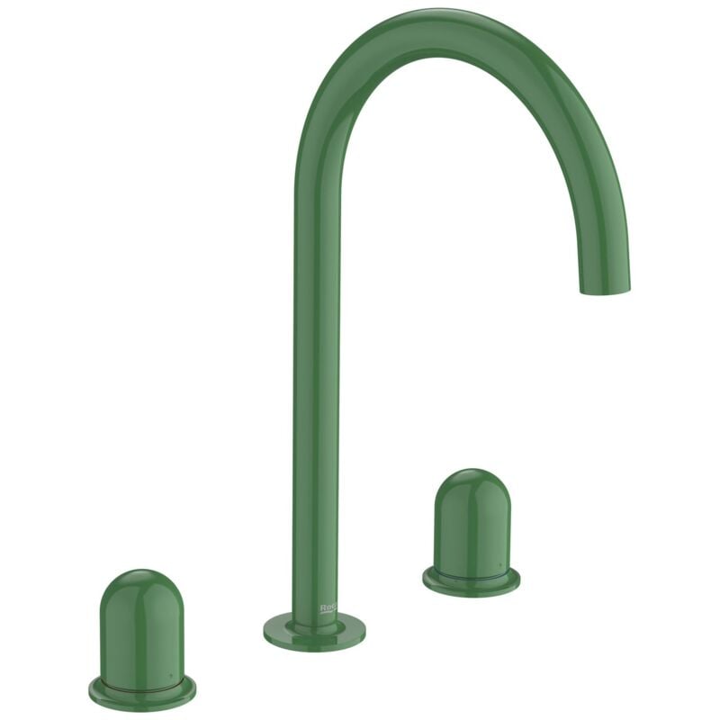Roca - A5A3V3FP20 nu Grifo Bimando Lavabo con Manetas de Repisa Maneta Dome Verde Menta - ref: A5A3V3FP20