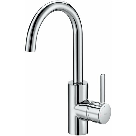 ROCA A5A4060C00 TARGA Grifo Monomando Lavabo Alto Maneta Lateral con Desagüe Automático Cromo - ref: A5A4060C00
