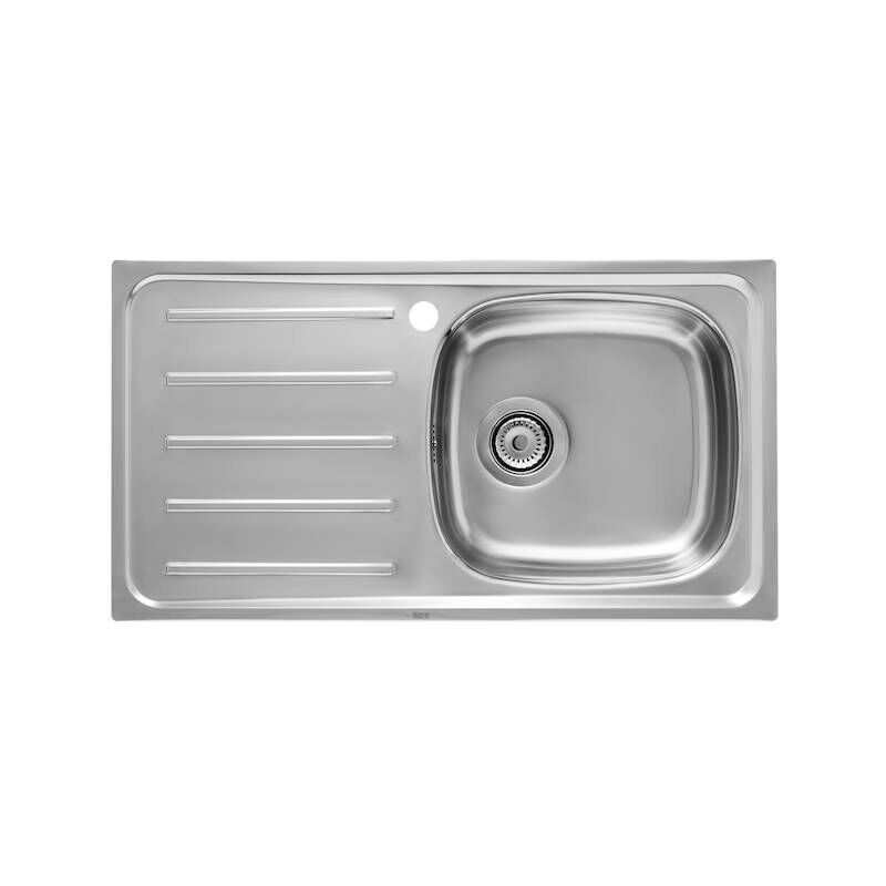 

Fregadero 1 cubeta acero inox y escurridor a la izquierda E 900x500x155mm - Roca
