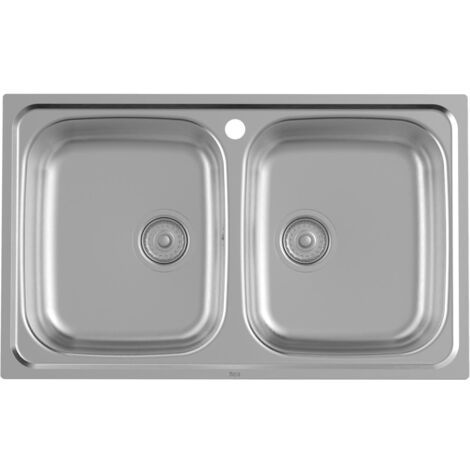 ROCA A872801A01 VICTORIA Fregadero 2 Cubetas 80 cm Acero Inoxidable - ref: A872801A01