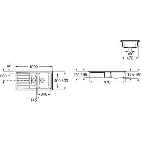 ROCA A87S101C01 GLASGOW Fregadero 2 Cubetas Con Escurridor Acero Inoxidable - ref: A87S101C01