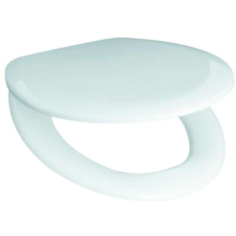 Roca – Abattant WC en thermoplastique blanc – Fixation réglable 150-160 mm – Longueur 400-440 mm – Charnières en plastique – H8932710000001