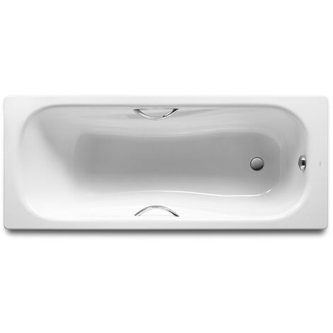 Roca – Baignoire à encastrer 1700 x 750 mm – Acier émaillé blanc – Percée 2 trous – Capacité 1 personne – Hauteur 430 mm
