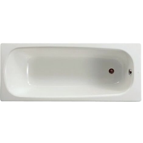 Roca – Baignoire rectangulaire 160x70 cm – Acier émaillé – Installation à encastrer – Percée 1 trou pour robinetterie – Capacité 180 litres