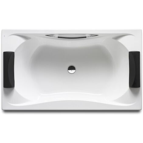 Roca – Baignoire rectangulaire acrylique 1800x900mm – 2 appuis-tête – Drainage inclus – Isolation acoustique – Installation encastrée