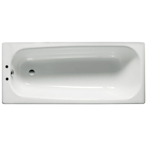 Roca – Baignoire simple 140x70cm en acier émaillé blanc – Installation encastrée – Capacité de rétention de chaleur – Vidage 55mm