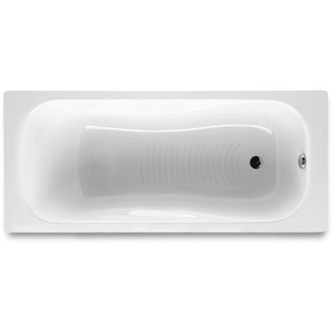 Roca - Bañera de acero rectangular con fondo antideslizante (170 x 70 x 43 cm) - Serie Princess - Color Blanco o Pergamon