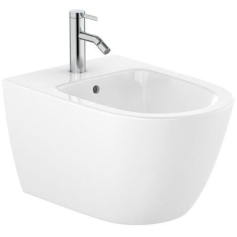 Roca by SIKO Hänge-Bidet 42x36 cm Keramik, rückseitiger Abfluss, weiß (A357685000)