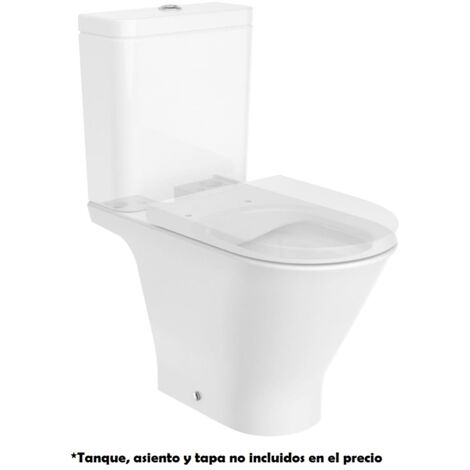 Roca – Cuvette de toilette sans rebord à double sortie – Système Rimless® – Type de bride fermée – Installation au sol pour WC à réservoir bas