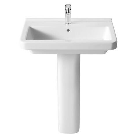 ROCA DAMA-N Lavabo Fondo 46 Con Pedestal - Medida: 65 cm - ref: A327783000+A337470000