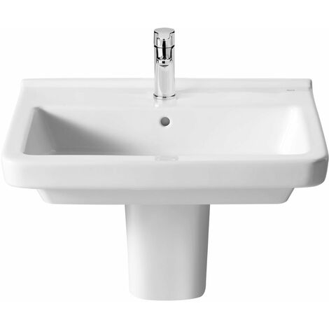 ROCA DAMA-N Lavabo Fondo 46 Con Semipedestal Blanco - Medida: 55 CM - ref: A327786000+A337471000