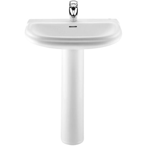 ROCA DAMA RETRO Lavabo con Pedestal Blanco - ref: A320322001+A331325001