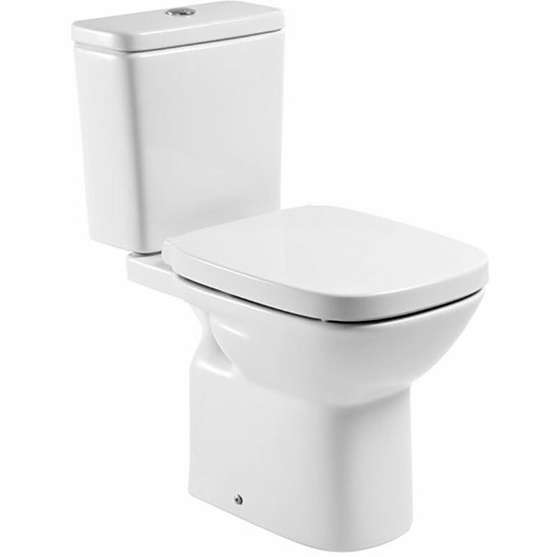 Debba Close Coupled Toilet with Push Button Cistern - Soft Close Seat - Roca