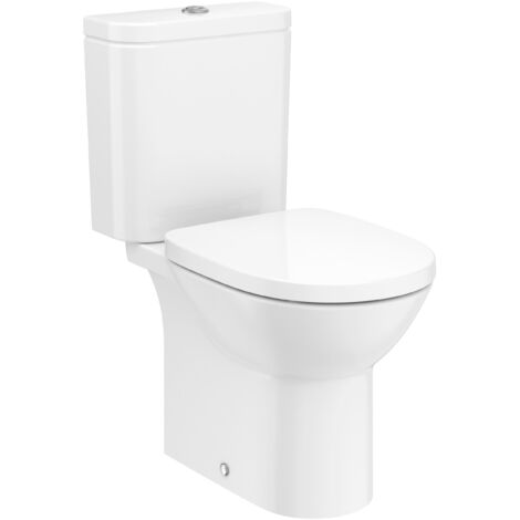 ROCA DEBBA ROUND Inodoro Rimless Completo Blanco - Alimentación Inferior - Asiento: Caida Normal - ref: A34299P000+A341991000+A801B2000B