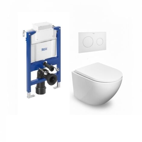 Roca Duplo bajo ventana PL10 bl mat WC susp Round Smart bl br