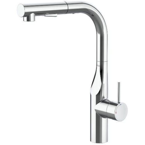 Roca Glera grifo monomando repisa para cocina con caño recto giratorio y ducha extraíble A5A854DC00