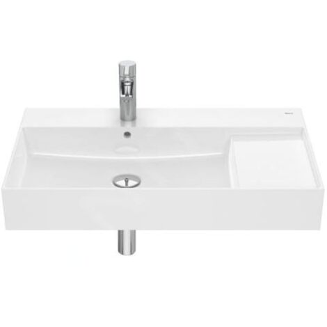 Roca Inspira - Lavabo 800x490 mm, avec trop-plein, trou pour robinetterie, blanc A32752B000