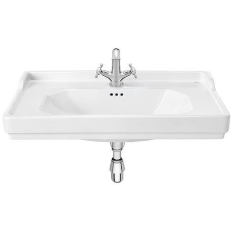 Roca – Lavabo sur colonne 800x500mm en porcelaine – Fixation murale – Blanc brillant – A3270A0000