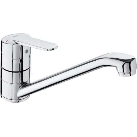 Roca – Mitigeur de cuisine monotrou à bec mobile – Finition chromée – Hauteur sous bec 200mm – Cartouche céramique pour durabilité