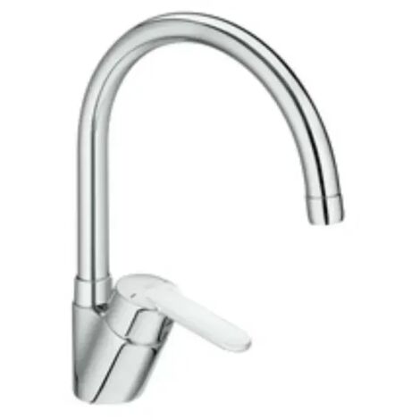 Roca – Mitigeur évier à bec mobile chromé – Hauteur 320mm – Céramique avec limiteur de débit – Fixation sur plage - A5A8E25C00