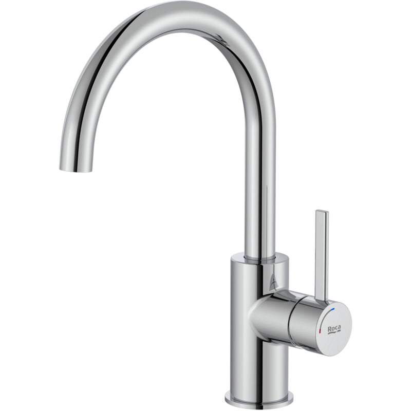 Mitigeur lavabo ona taille l avec poignée latérale avec vidage clic-clac, chromé - Roca