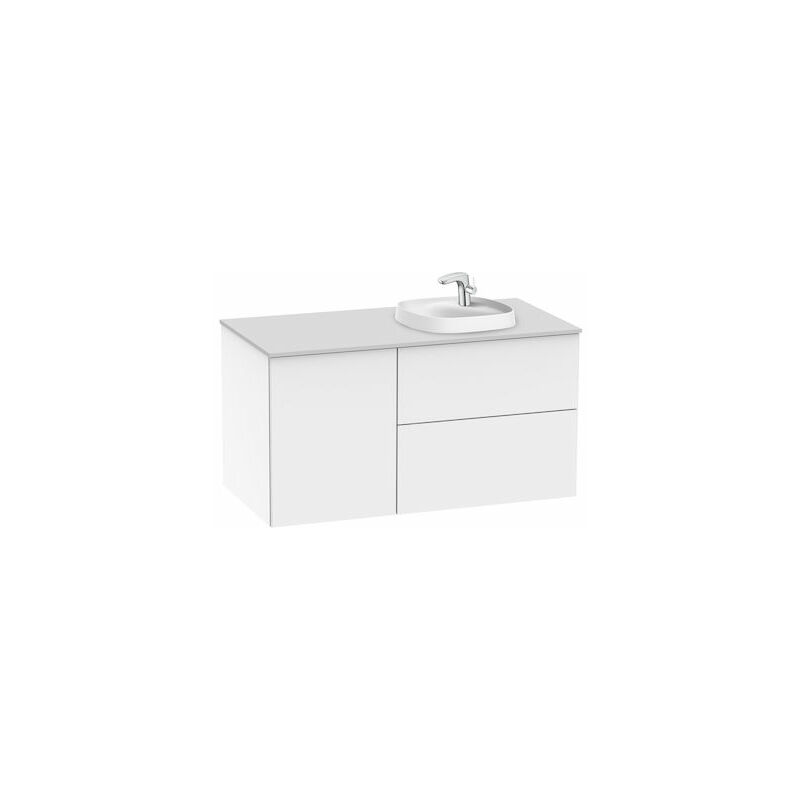 

Roca - Mueble 1000 para lavabo 455 derecha Beyond de sobre encimera en acabado blanco brillo