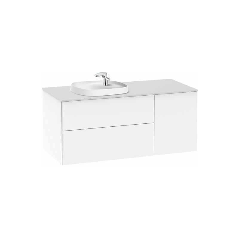 

Roca - Mueble 1200 para lavabo 455 izquierda Beyond de sobre encimera en acabado blanco brillo