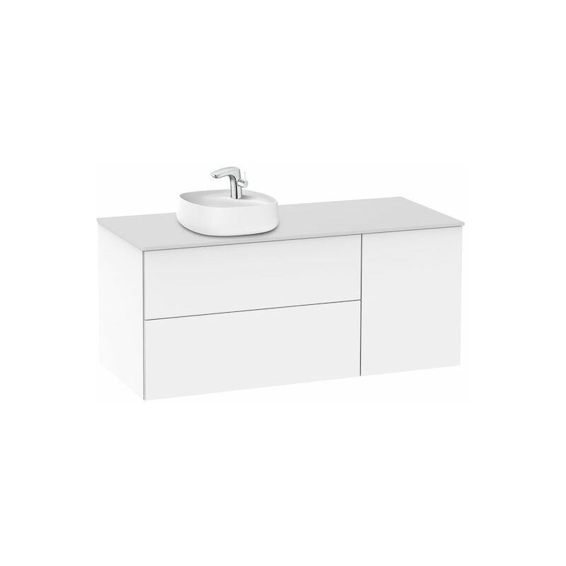 

Roca - Mueble 1200 para lavabo 455 izquierda Beyond de sobre encimera en acabado Blanco brillo