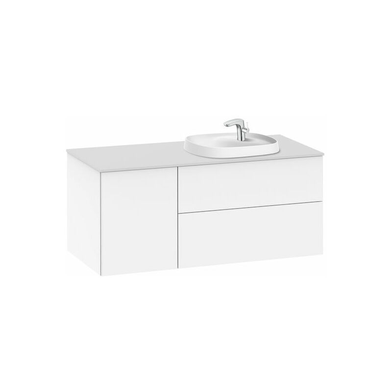 

Roca - Mueble 1200 para lavabo 585 derecha Beyond de sobre encimera en acabado blanco brillo