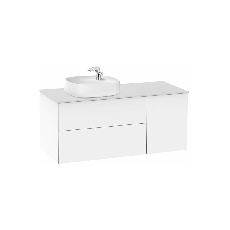 

Roca - Mueble 1200 para lavabo 585 izquierda Beyond de sobre encimera en acabado Blanco brillo