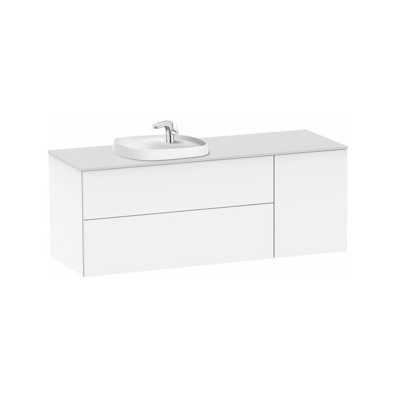 

Roca - Mueble 1400 para lavabo 455 izquierda Beyond de sobre encimera en acabado blanco brillo