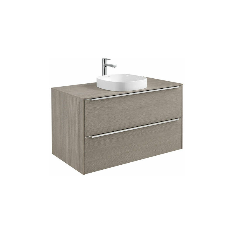 

Roca - Mueble para lavabo Inspira Soft/Round de encimera 370 de dos cajones en acabado roble city texturizado