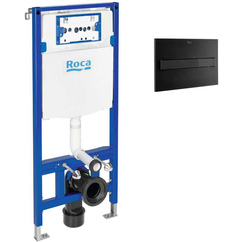 Pack Bâti support Duplo One + plaque de déclenchement, Noir ( DuploOne-3) - Roca