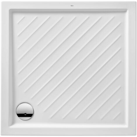Roca - Piatto doccia 80x80 cm in ceramica sena piletta - Altezza: 5,5 cm