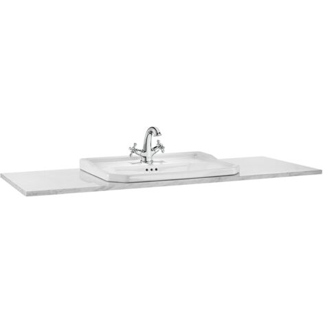 Roca – Plan de travail en marbre blanc venato 1300 x 495 mm – Comptoir central pour meuble bas – Collection CARMEN vintage