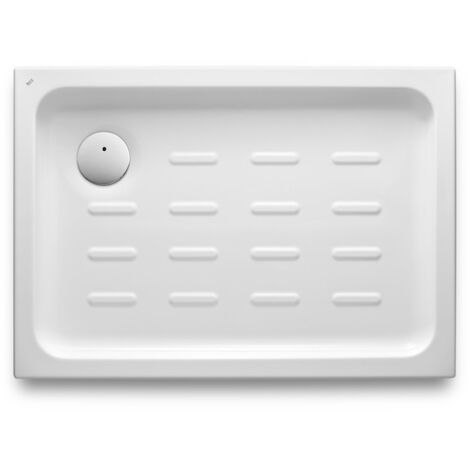 Roca – Receveur de douche à encastrer en acrylique 900x750 mm – Fond antidérapant intégré – Installation en niche ou angle – Bonde de vidage incluse