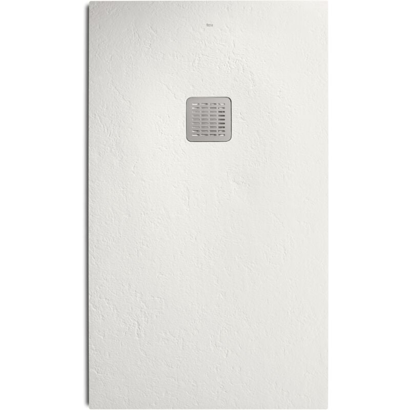 ROCA Receveur de douche POLO+ résine Stonex antidérapant et découpable - Avec grille - Blanc mat 100x80cm