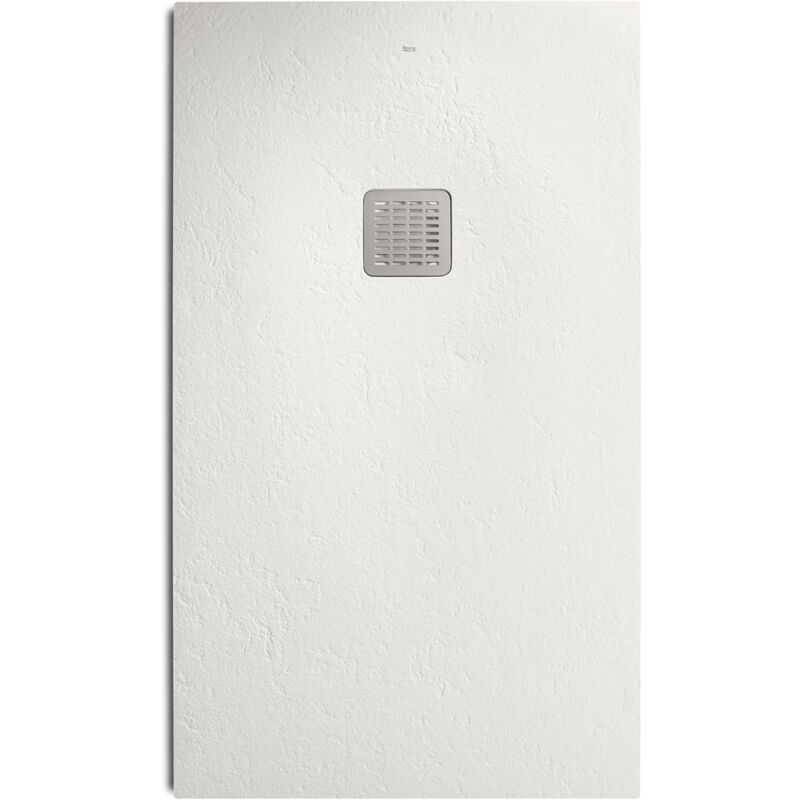 Receveur de douche polo+ résine Stonex antidérapant et découpable - Avec grille - Blanc mat 180x80cm - Roca