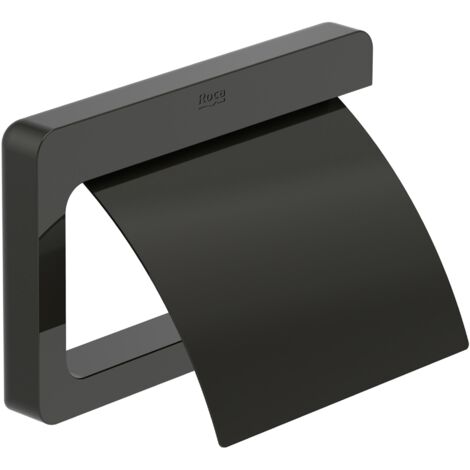 Roca Tempo - Porte-papier toilette avec couvercle, noir A817033CN0