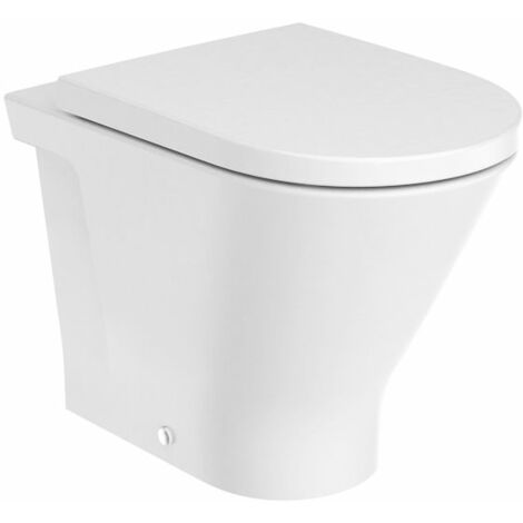 ROCA THE GAP ROUND Inodoro Rimless Para Tanque Alto - Asiento: Caida Amortiguada - ref: A3470N7000+A801D12001