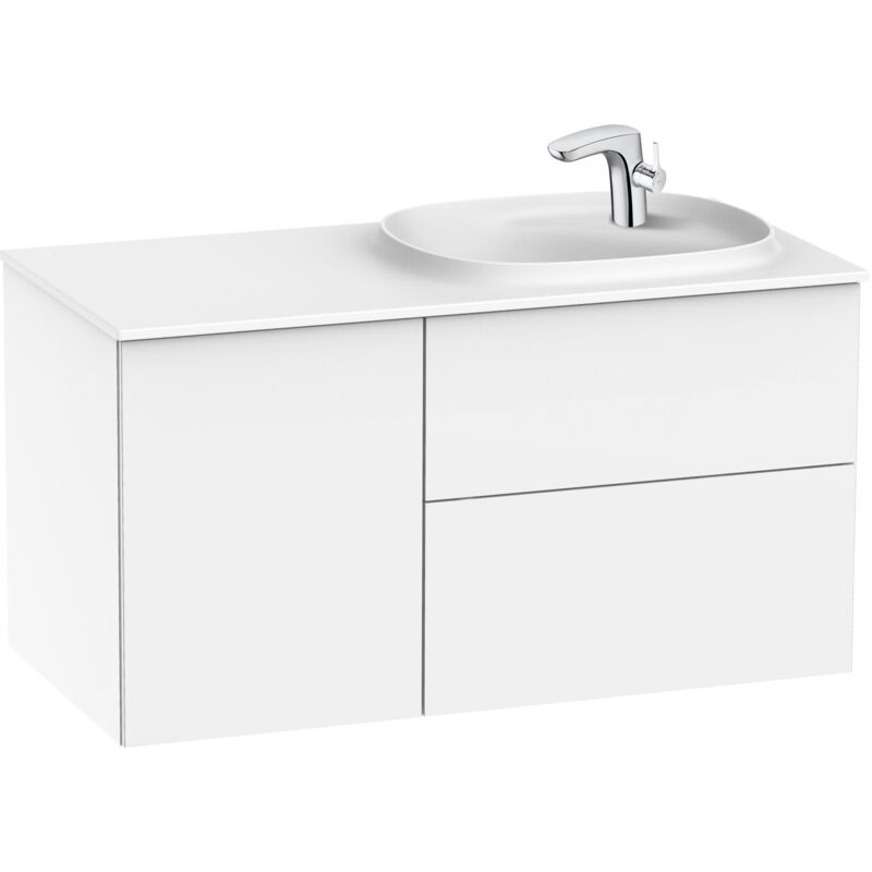 

Roca - Unik 1000 Beyond Conjunto mueble de 2 cajones y lavabo Surfex en acabado roble city texturizado