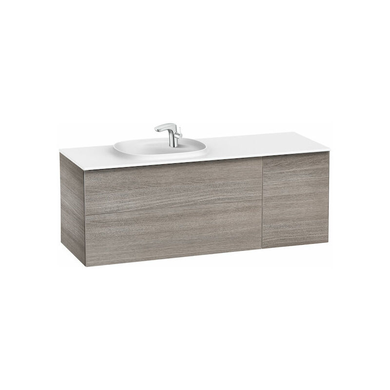 

Roca - Unik 1400 Beyond Conjunto mueble de 2 cajones y lavabo Surfex en acabado roble city texturizado