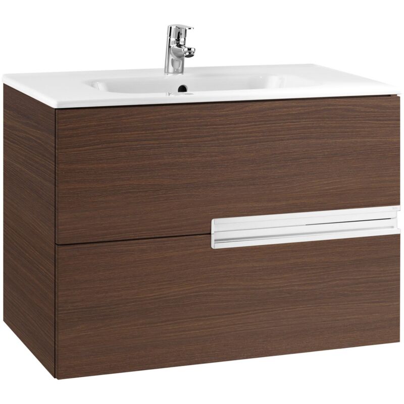 Roca - Pack unité de base Unik + lavabo victoria-n Couleur : Wengé texturé