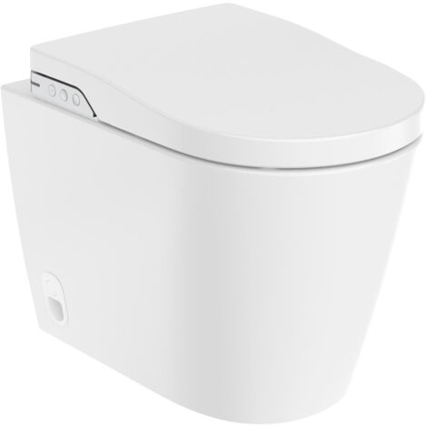 Roca – WC japonais lavant sans rebord – Réservoir In-Wash® intégré – Montage mural – Double chasse 4,5/3 litres – Température d'eau réglable