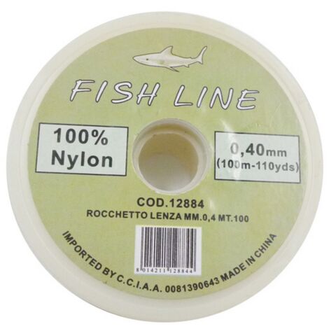 Rocchetto Lenza Nylon Mm. 0,4 Mt.100 Pesca Trasparente Natale Decorazione